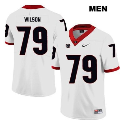 Men's Georgia Bulldogs NCAA #79 Isaiah Wilson Nike Stitched White Legend Authentic College Football Jersey XNO2054WD